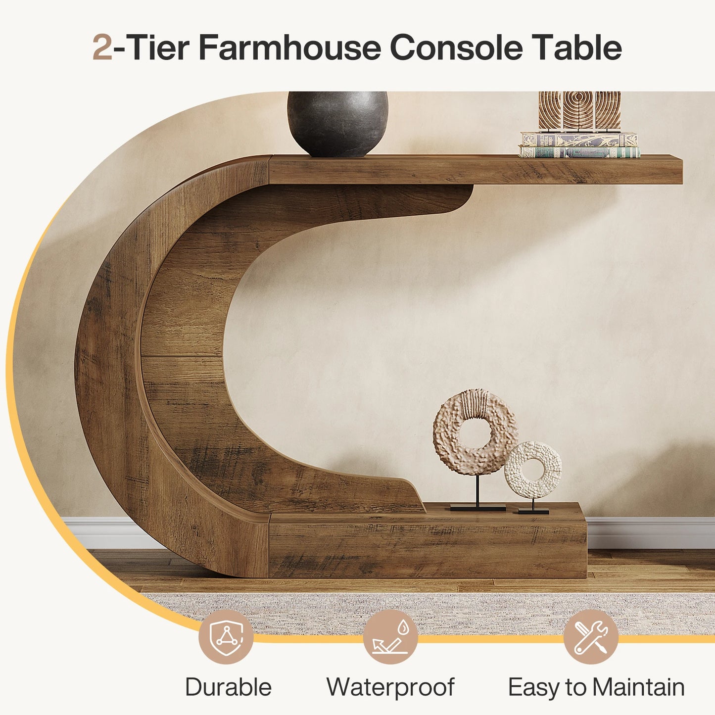 Tribesigns Mid Century Console Table for Entryway and Living Room