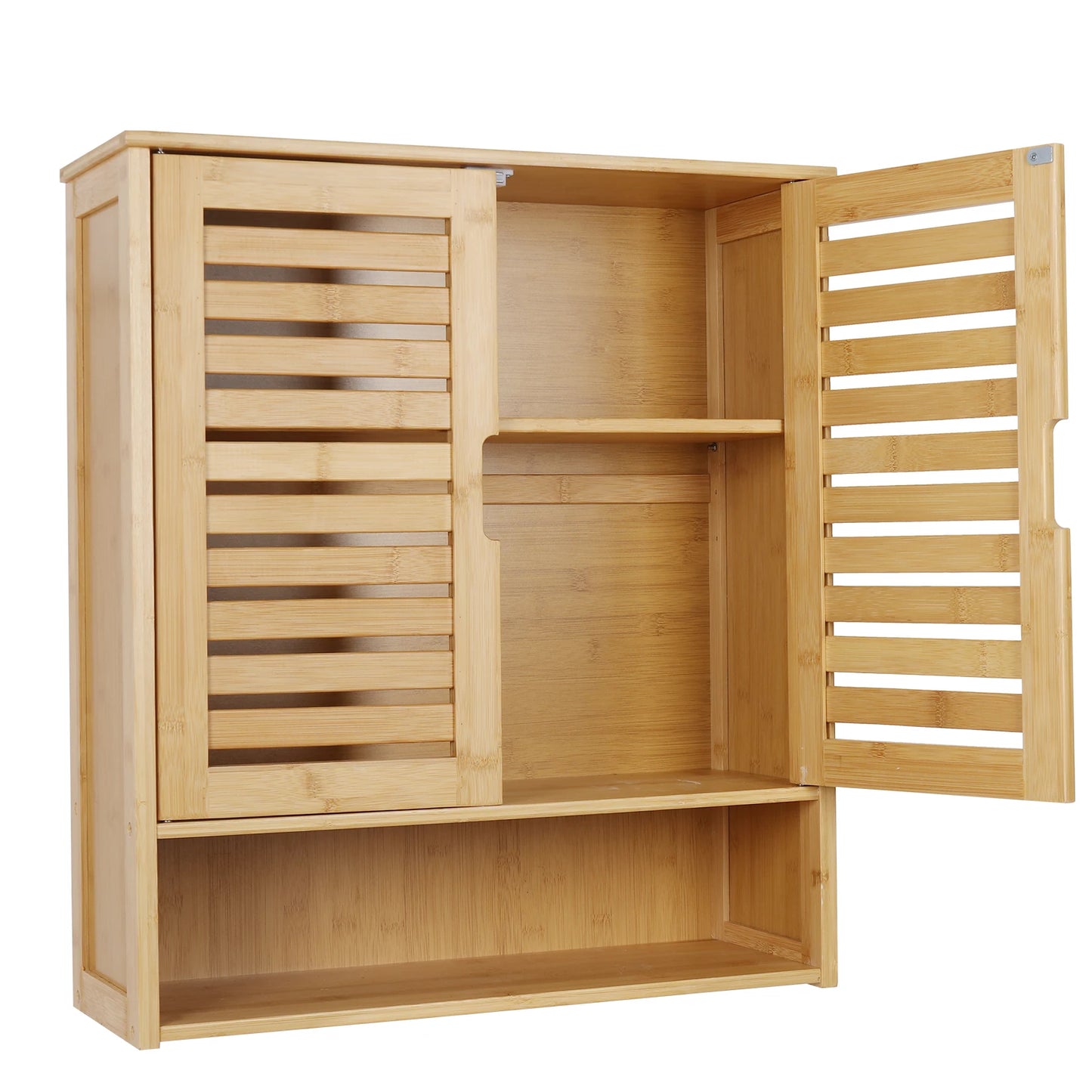 Wisfor Bamboo Wall Mounted Bathroom Medicine Cabinet Storage