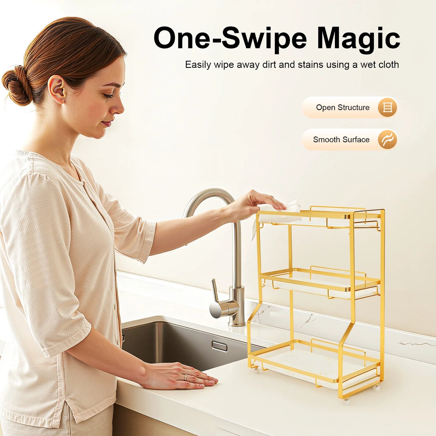 Bymaocar 3 Tier Bathroom Countertop Organizer For Toiletries And Cosmetics