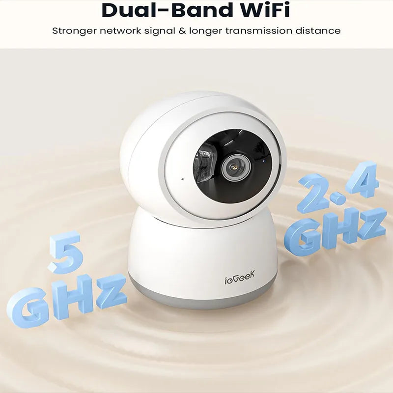 IEGEEK 5MP Indoor WiFi Security Camera With 360 Degree PTZ And Two Way Audio