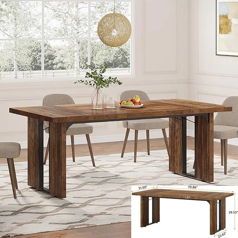 Little Tree Farmhouse Dining Table For Living Room