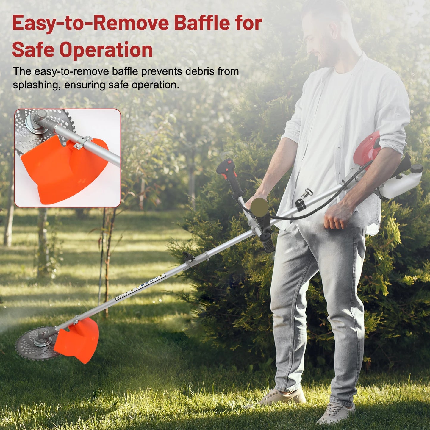 Gas Powered Weed Wacker With Straight Shaft 4 Detachable Heads