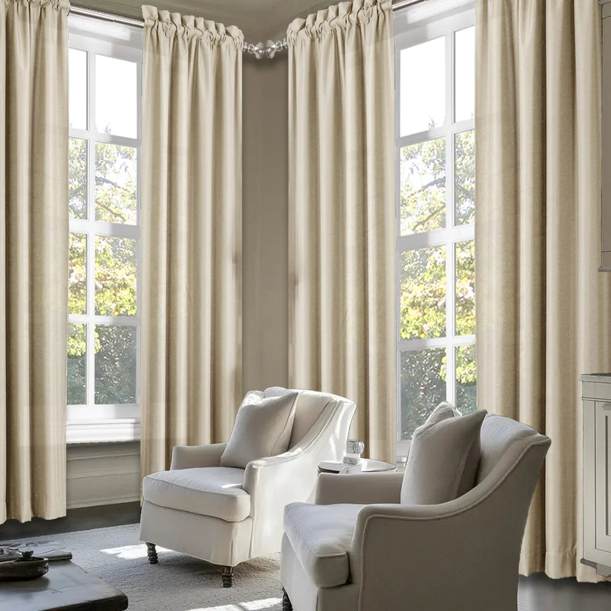 SABALANICA CN Light Filtering Curtains Rod Pocket Polyester