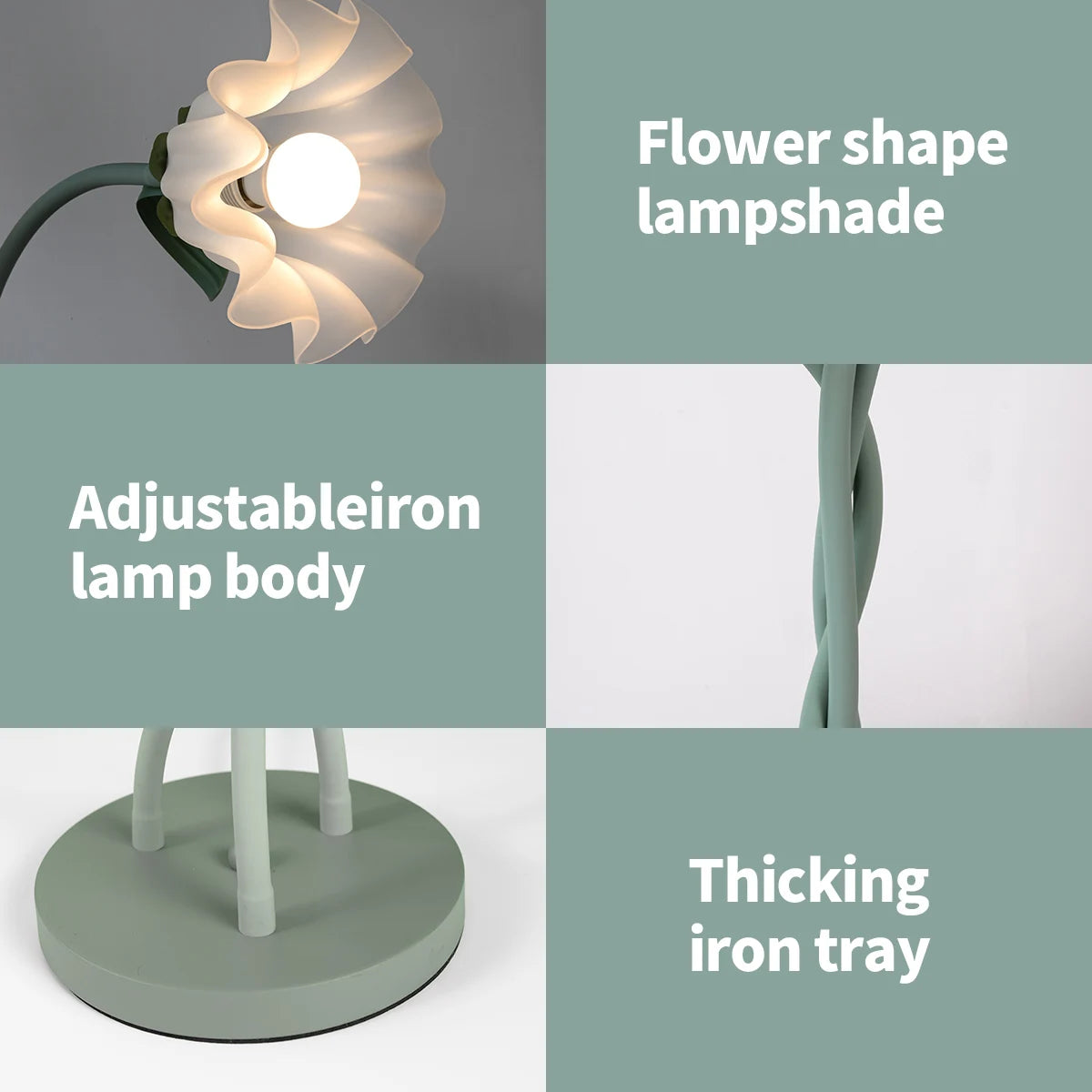 Retro Flower Floor Lamp With 3-Color Dimmable Lighting And Bulbs Included