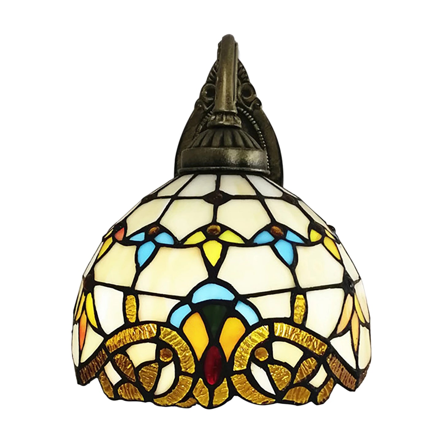 Tiffany Style Wall Sconce Stained Glass Light Art Deco Fixture Wall Mount Lamp Beautifully Decorated for the Kitchen, Hallway