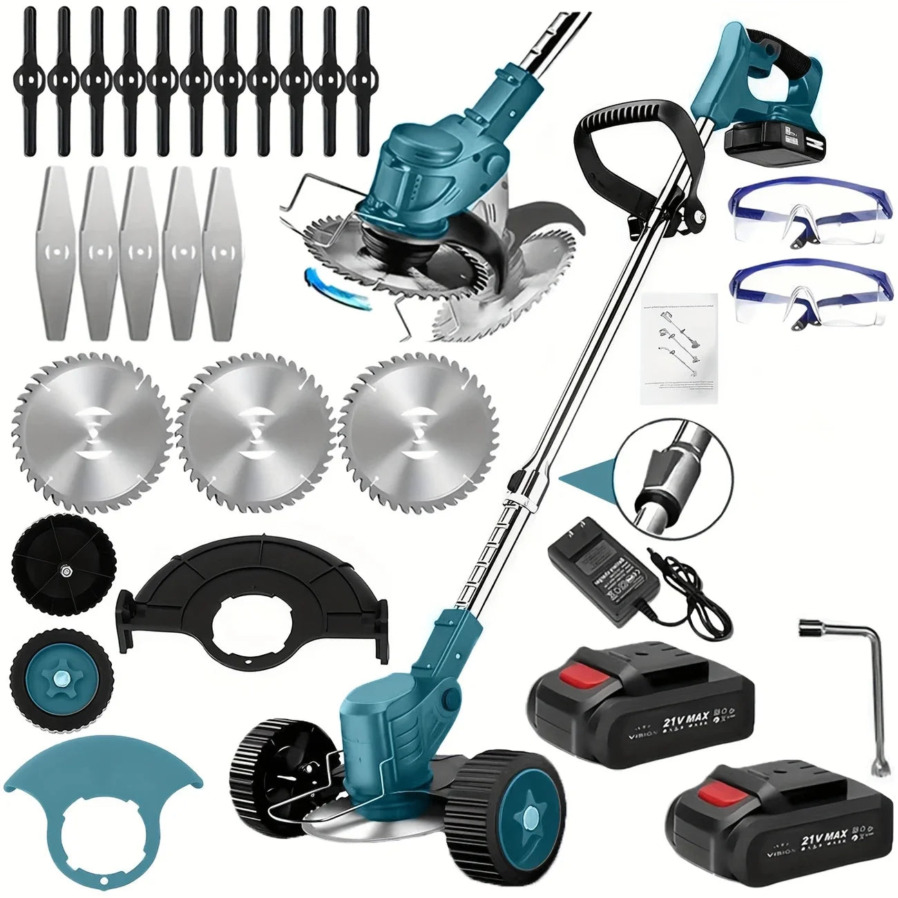 Cordless Lawn Trimmer Edger And Brush Cutter For Garden And Yard