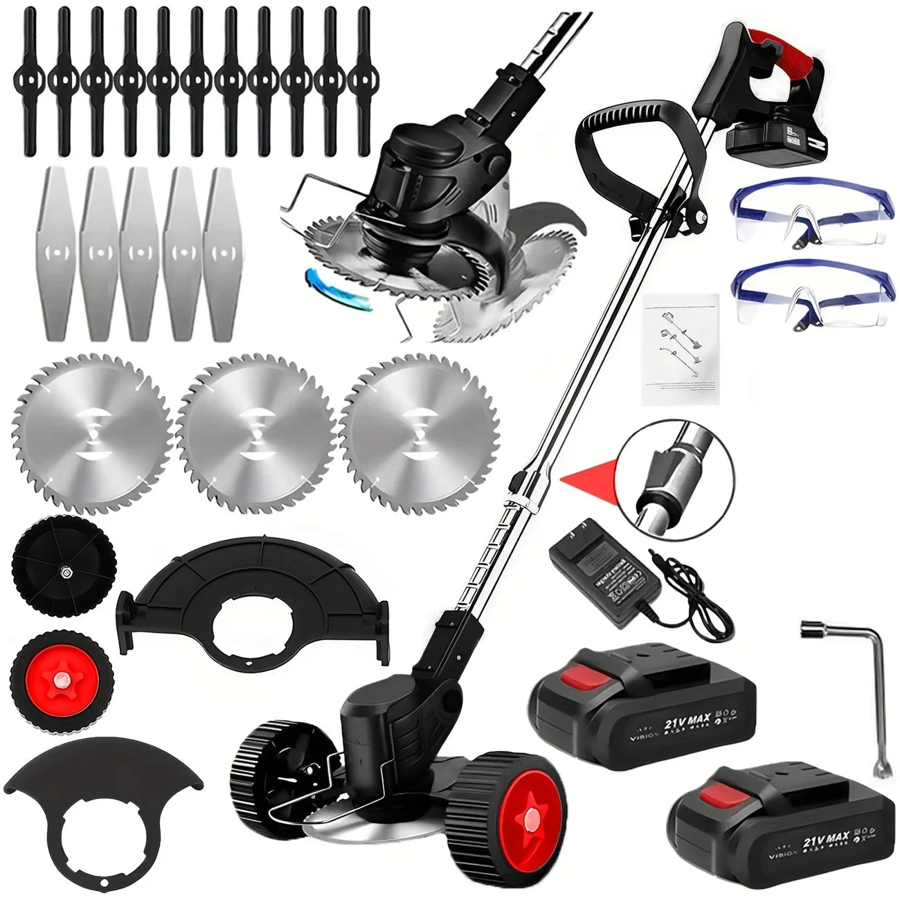 Cordless Lawn Trimmer Edger And Brush Cutter For Garden And Yard
