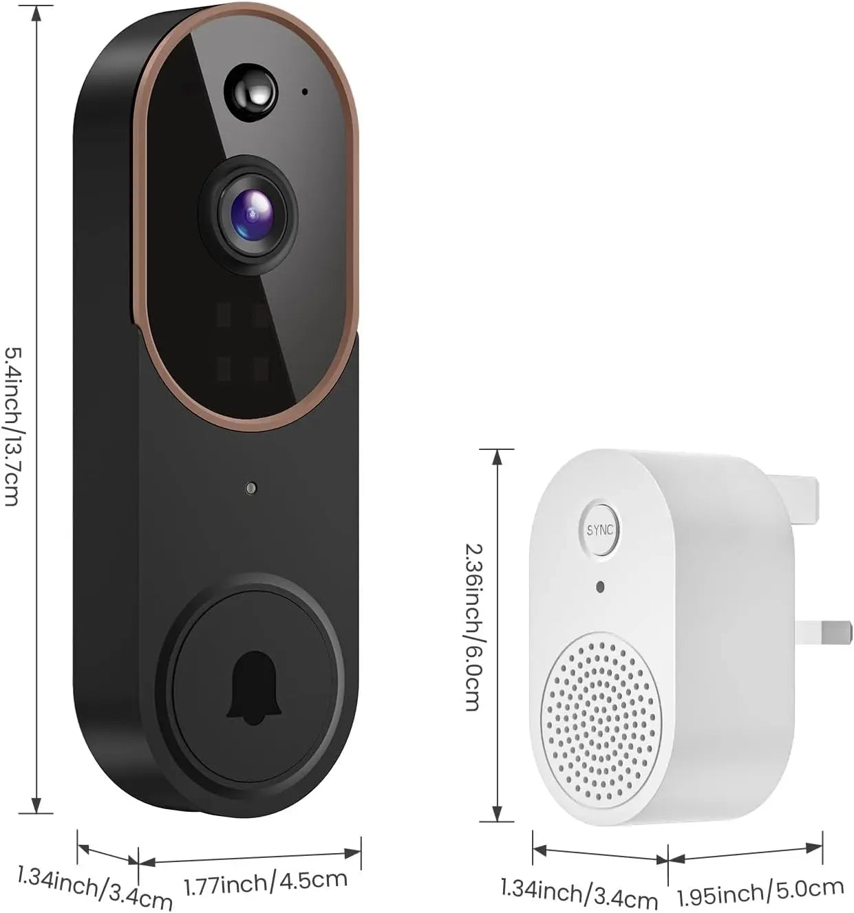 Wireless WiFi Video Doorbell Camera With Night Vision AI Motion