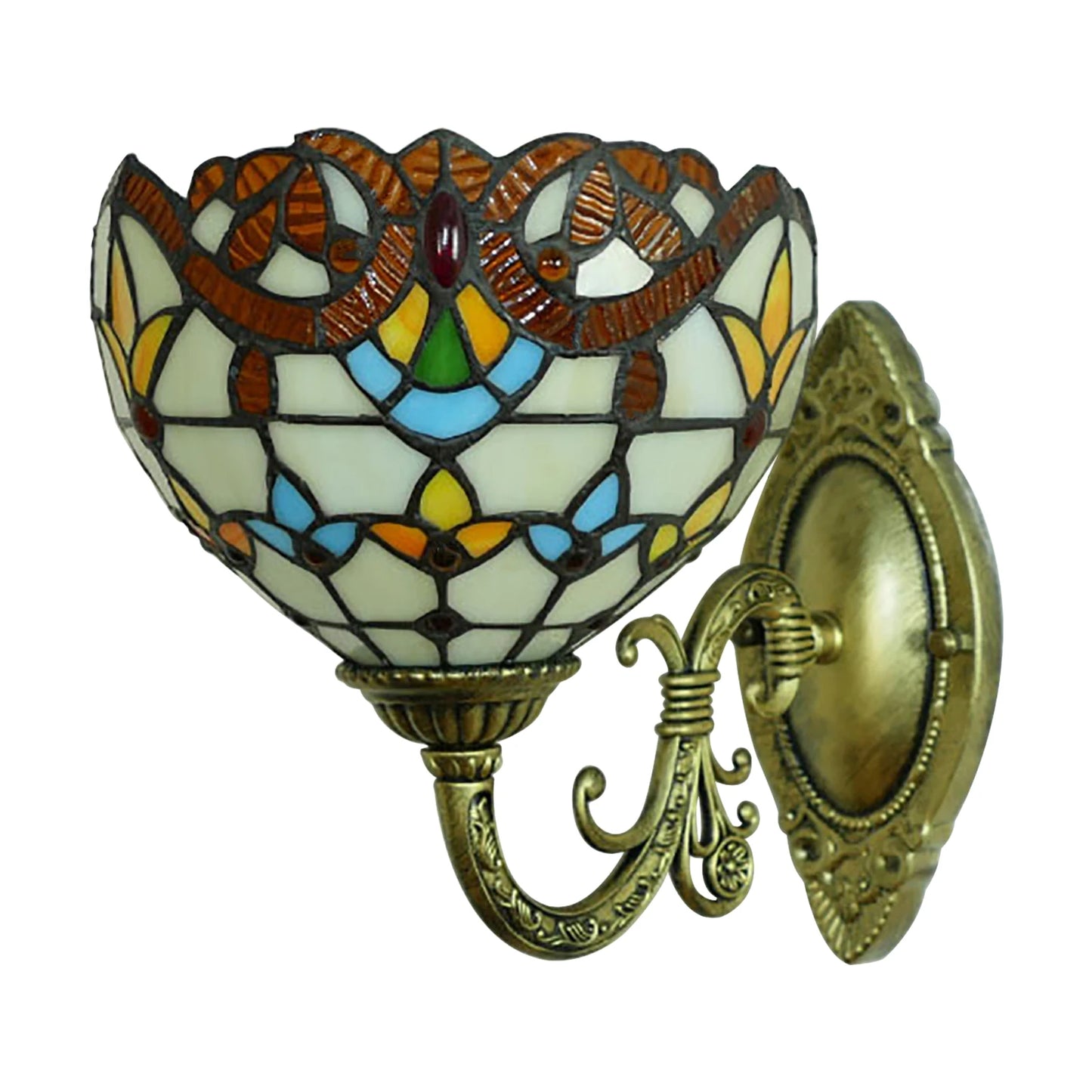 Tiffany Style Wall Sconce Stained Glass Light Art Deco Fixture Wall Mount Lamp Beautifully Decorated for the Kitchen, Hallway