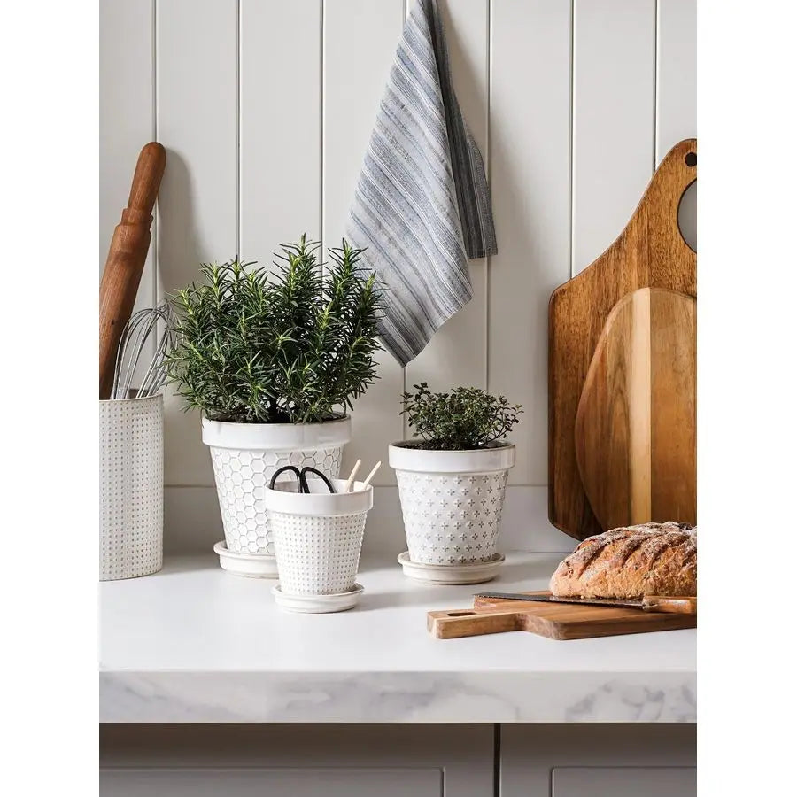 LE TAUCI Ceramic Plant Pots With Drainage Hole Saucer
