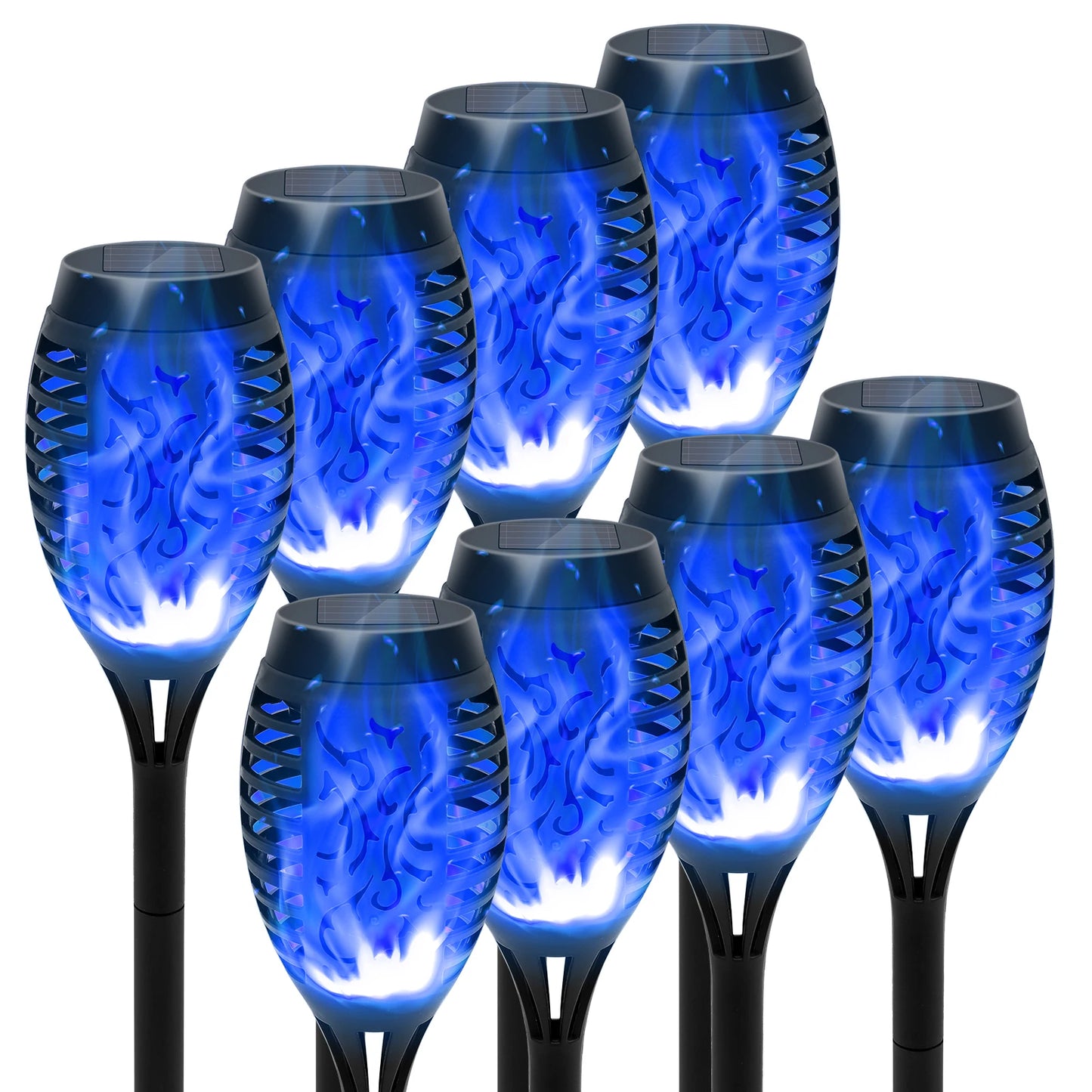 Solar Torch Lights Flickering Flame Garden Decor 8 Pack