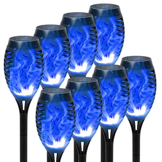 Solar Torch Lights Flickering Flame Garden Decor 8 Pack