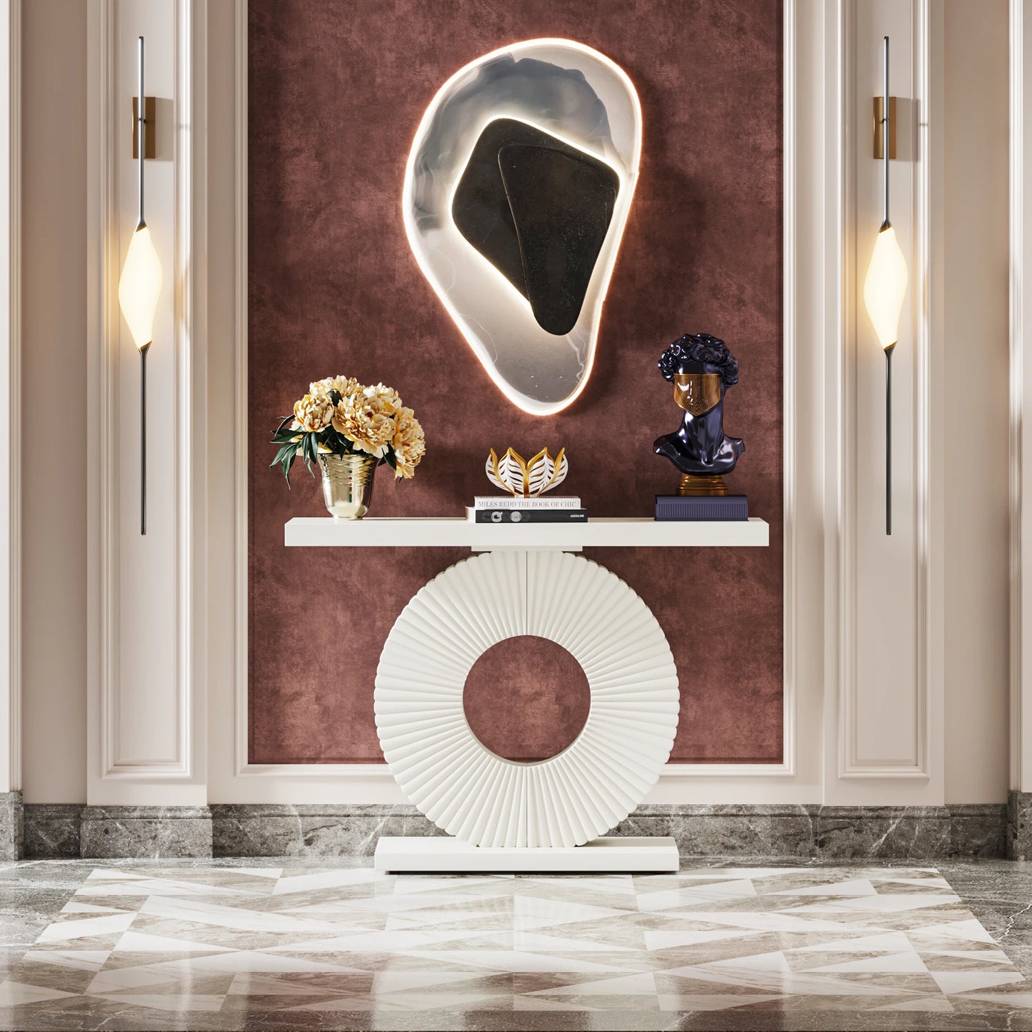 Tribesigns Modern Geometric Base Console Table For Entryway