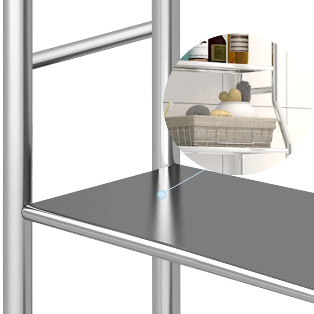Over Toilet Storage Rack With Removable Hooks And Paper Holder