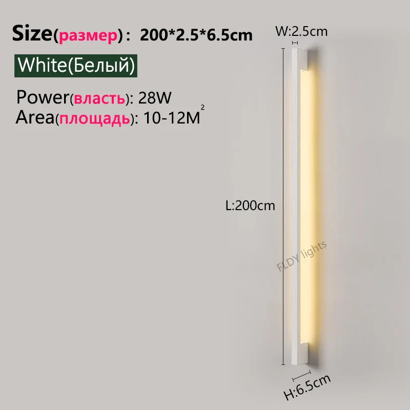 Nordic Minimalist Modern Designer 110V 220V LED Wall Lamp Living Room Hotel Aisle Corridor Bedroom Room Bedside Long Wall Light