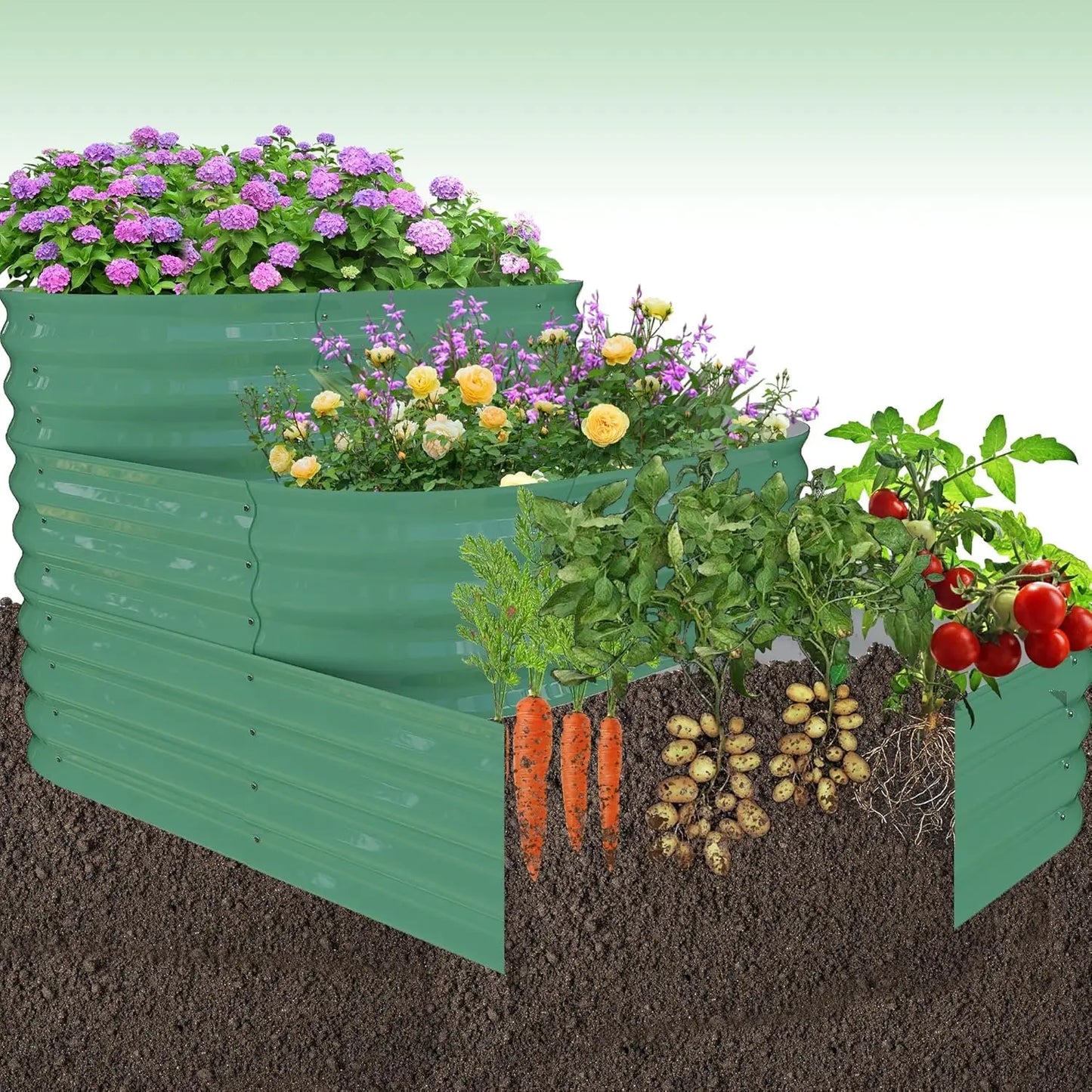 None Galvanized Raised Garden Bed Metal Planter Box