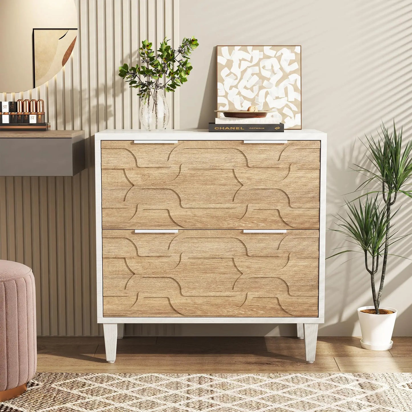 Tribesigns 2 Drawer File Cabinet Lateral Filing Cabinet Office Storage
