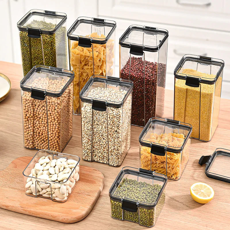 Sealed Jars Kitchen Grain Storage Organizer Plastic Moisture Proof Box