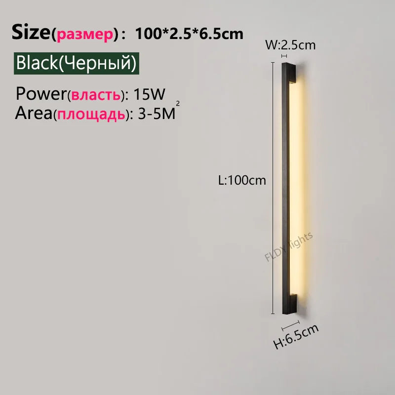 Nordic Minimalist Modern Designer 110V 220V LED Wall Lamp Living Room Hotel Aisle Corridor Bedroom Room Bedside Long Wall Light