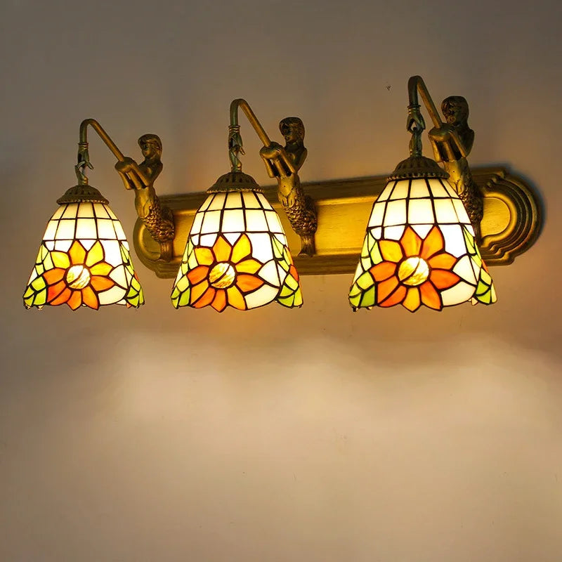 KARLOS Tiffany Luxury Wall Lamp American Creativity Living Room Bedroom Hotel Villa Cafe Bar Aisle Dresser Toilet Mirror Light