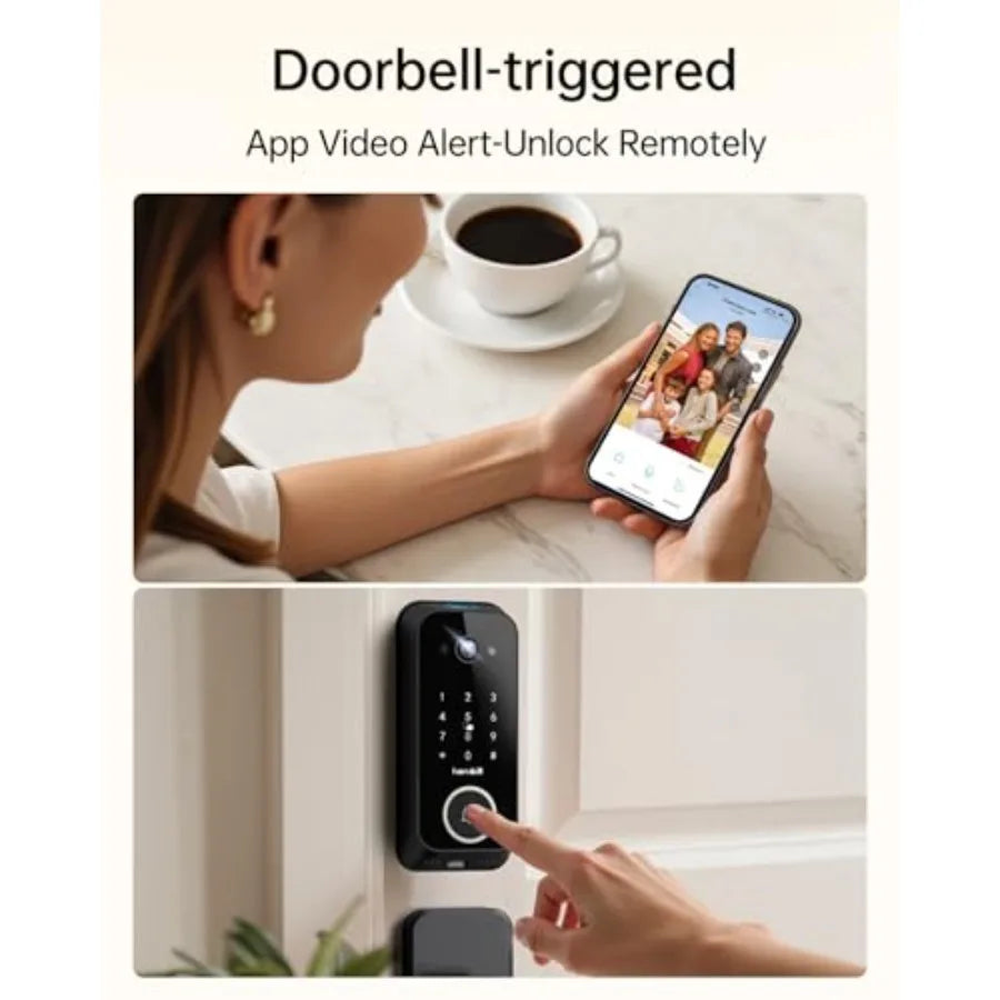 Video Smart Lock With 2K Camera And Fingerprint App Remote
