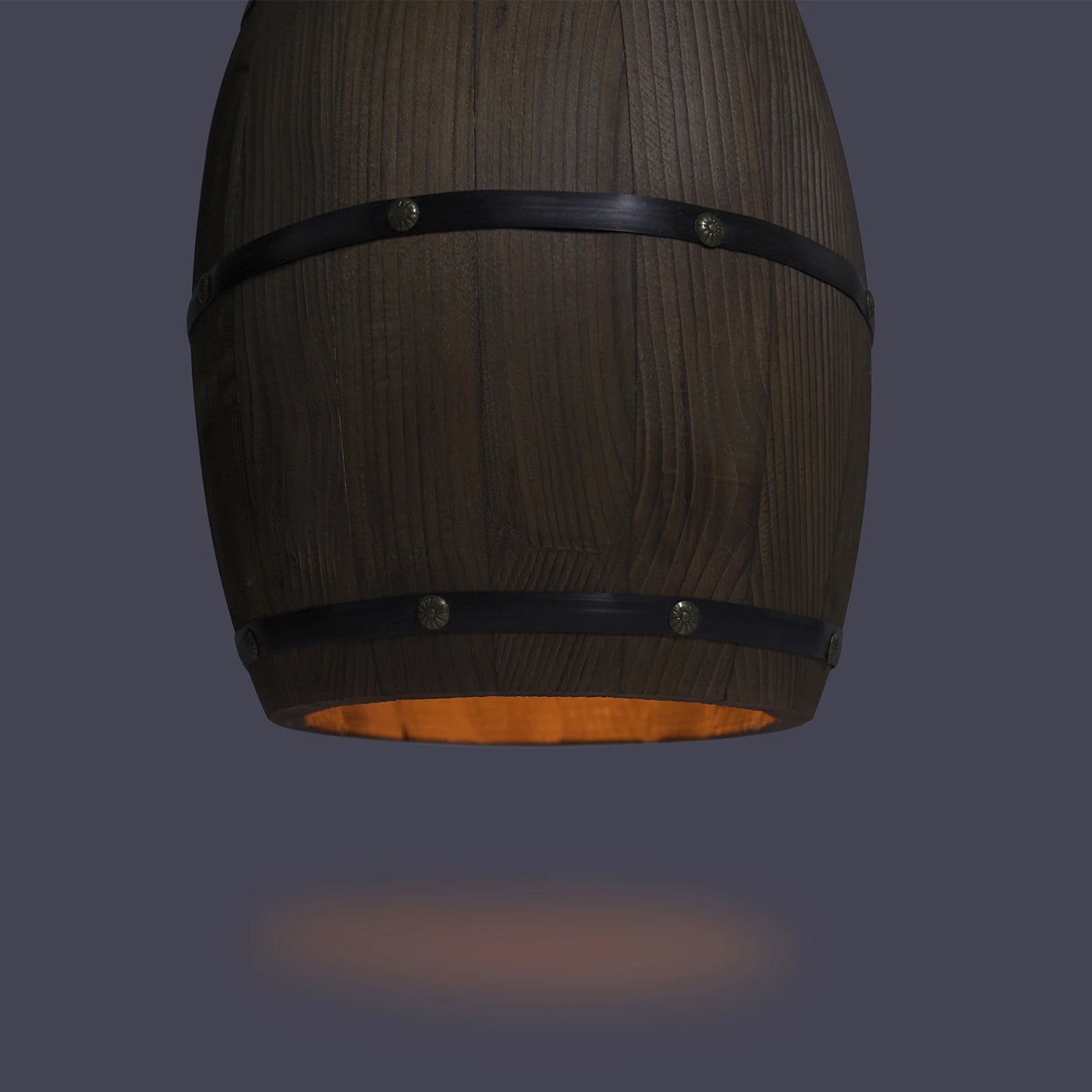 Retro Wood Wine Barrel Pendant Light Industrial Ceiling Lamp