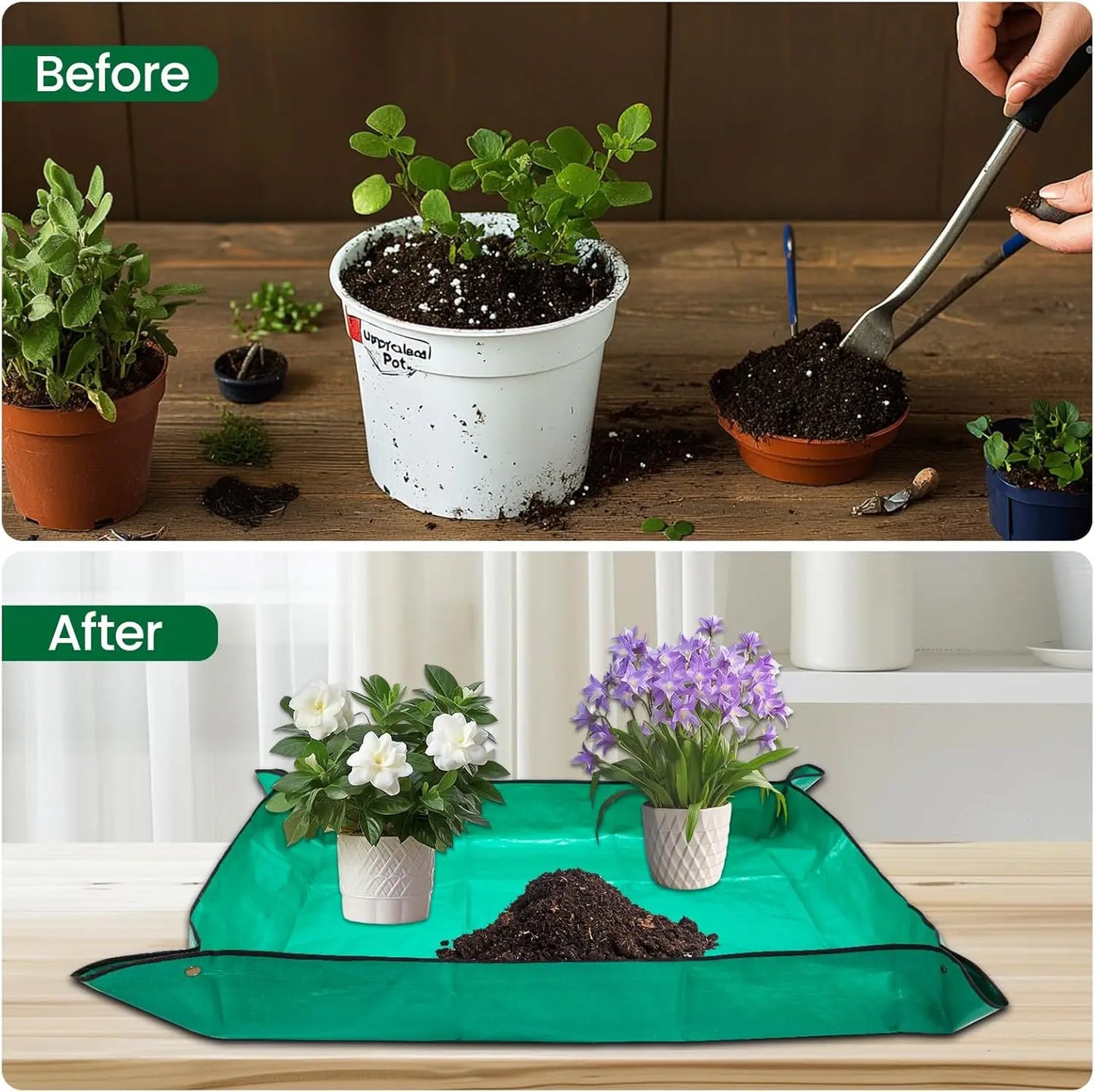 Bonsai Training Pot Set With Drainage Trays And Repotting Mat