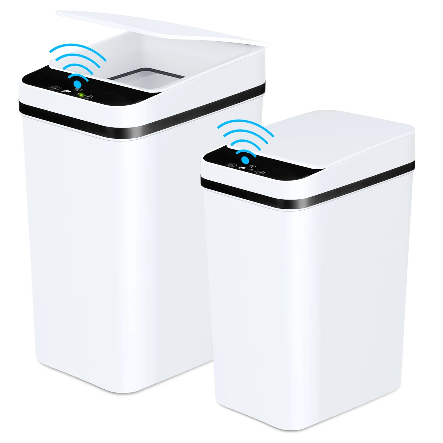 NONECN 2 Pack Touchless Motion Sensor Bathroom Trash Cans With Lid