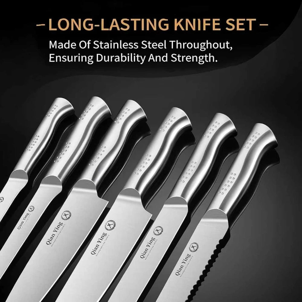 PLYSChoice 14-Piece Stainless Steel Kitchen Knife Set With Holder