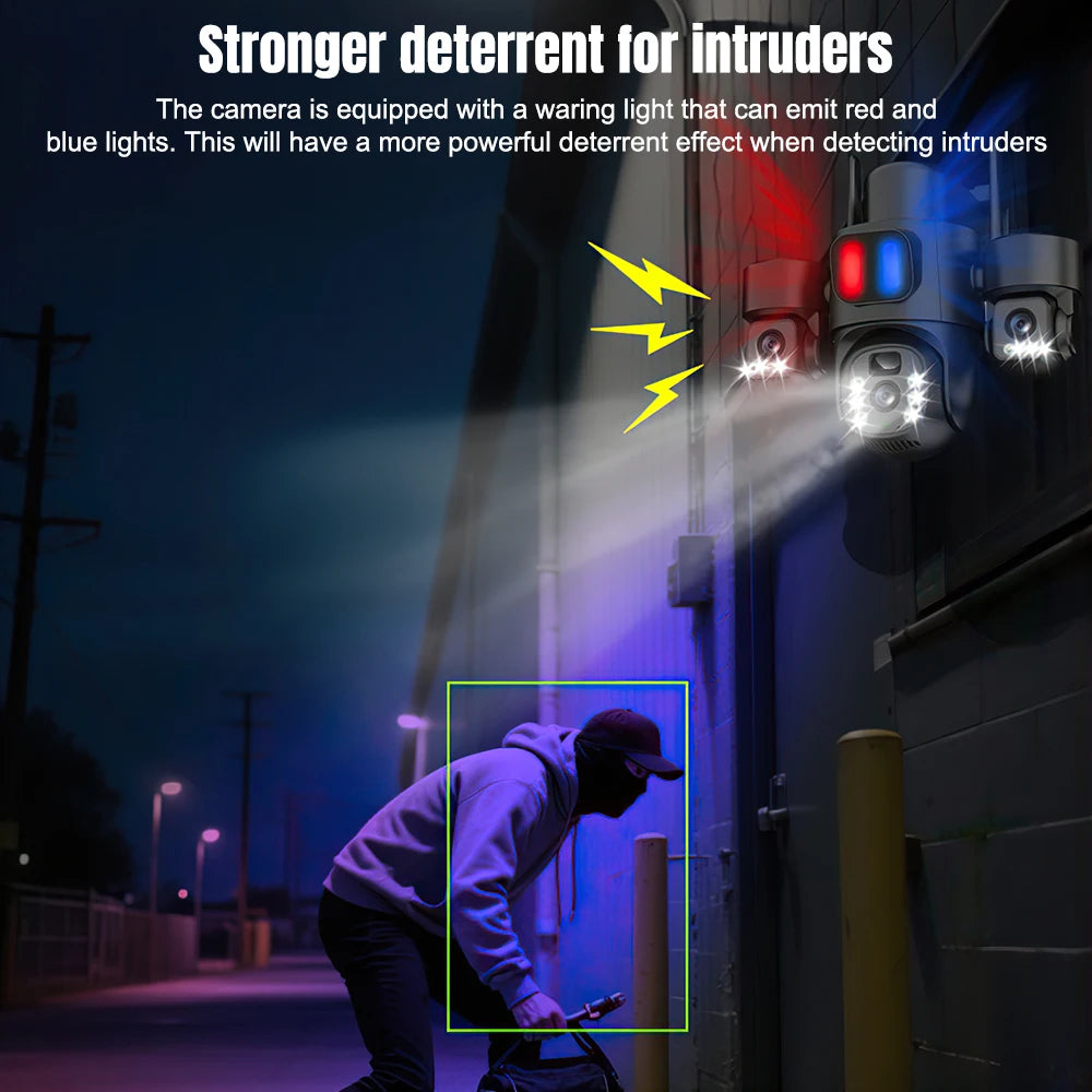 KEPEAK Solar Powered 3 Lens Wireless PTZ Camera Night Vision