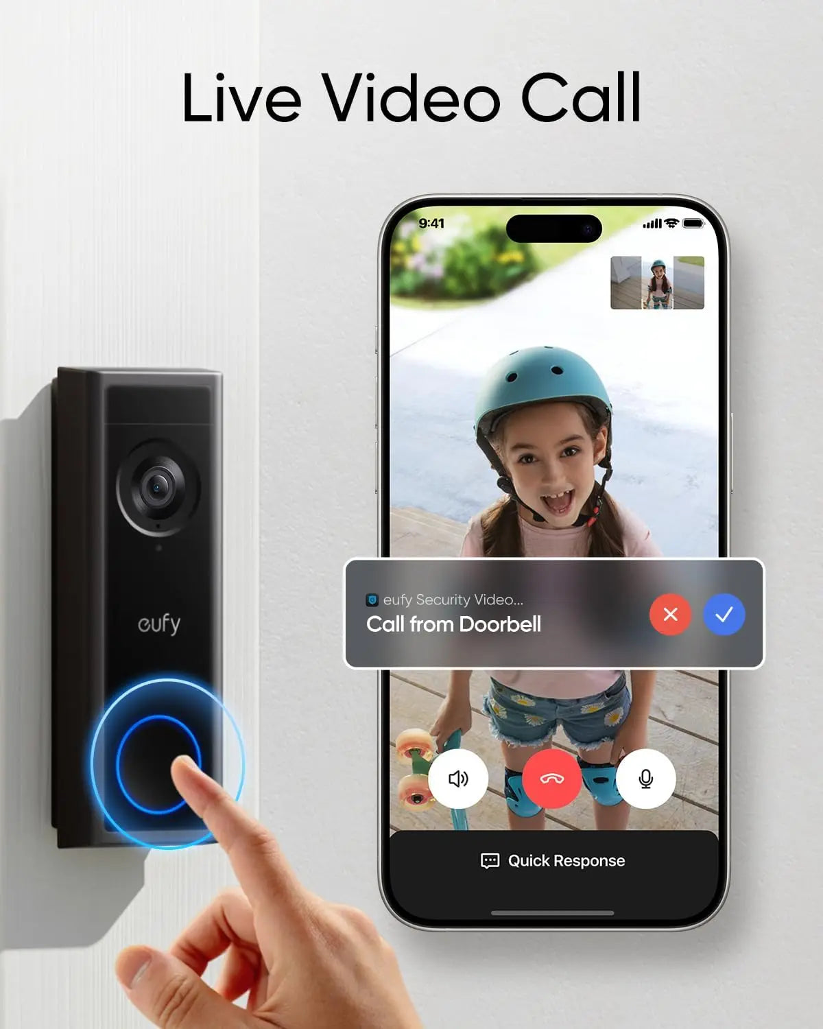 Eufy Renewed C31 2K FHD Video Doorbell Battery Wired Wireless