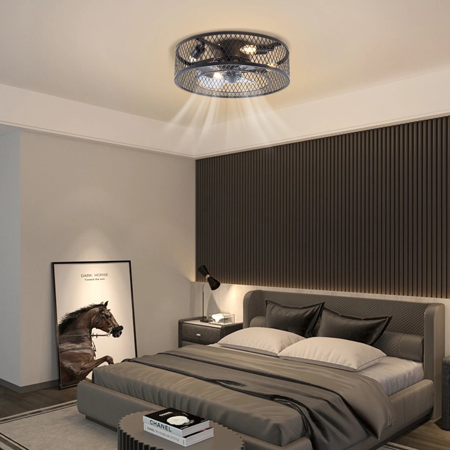 Fan Pendant Light E27 Without Light Source For Living Rooms