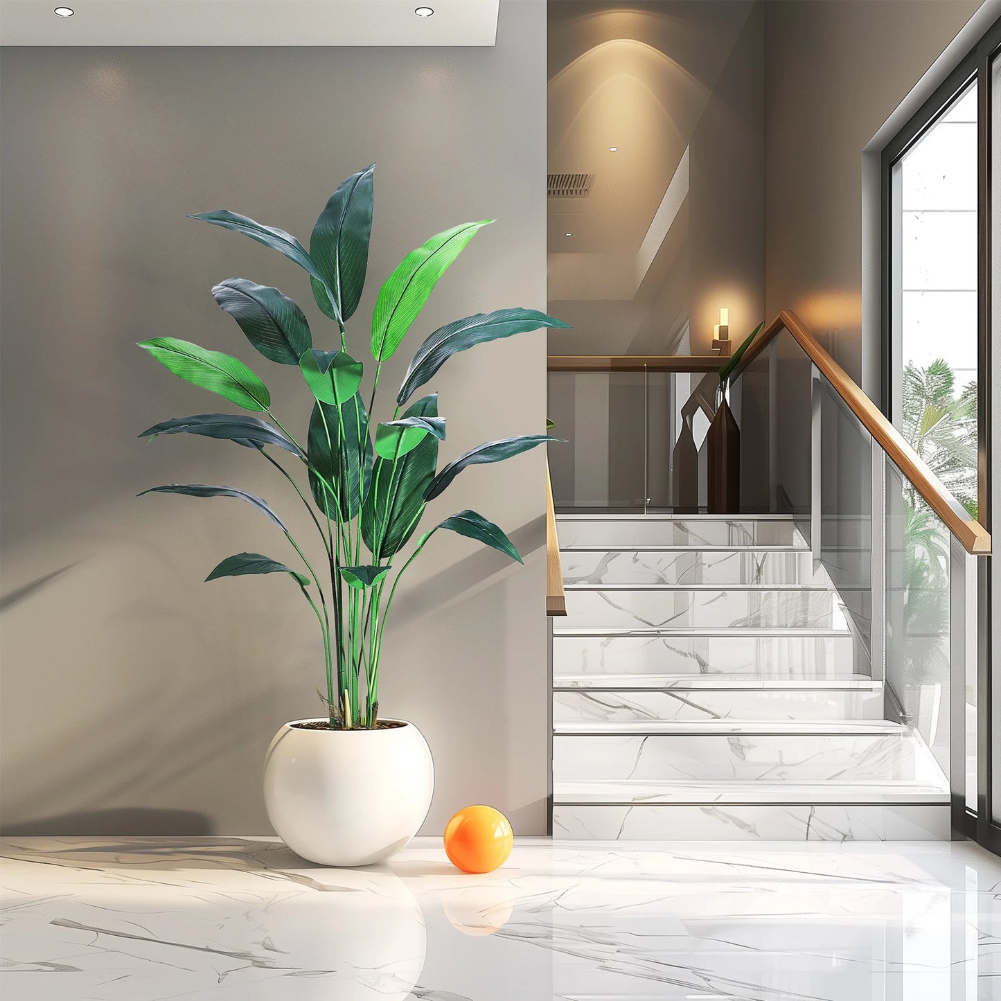 Studyset Artificial Bird Of Paradise Plant Faux Palm Outdoor Decor