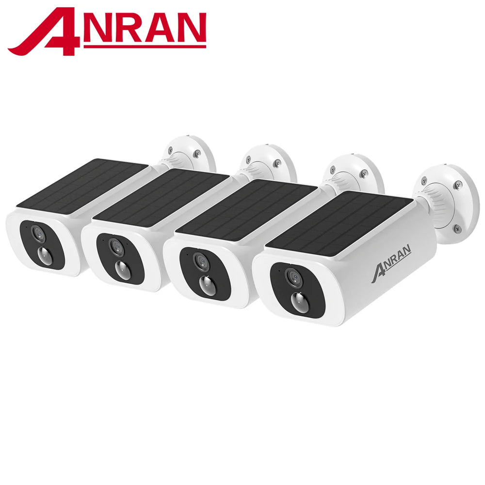 ANRAN 2K Solar Camera System 4 Pack With Wireless WiFi