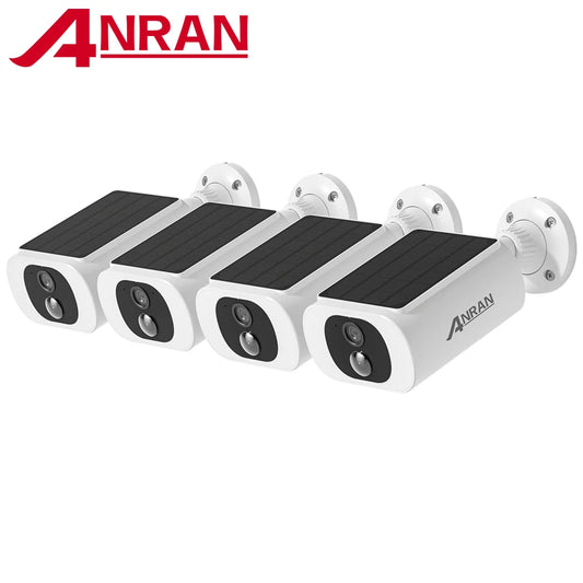 ANRAN 2K Solar Camera System 4 Pack With Wireless WiFi