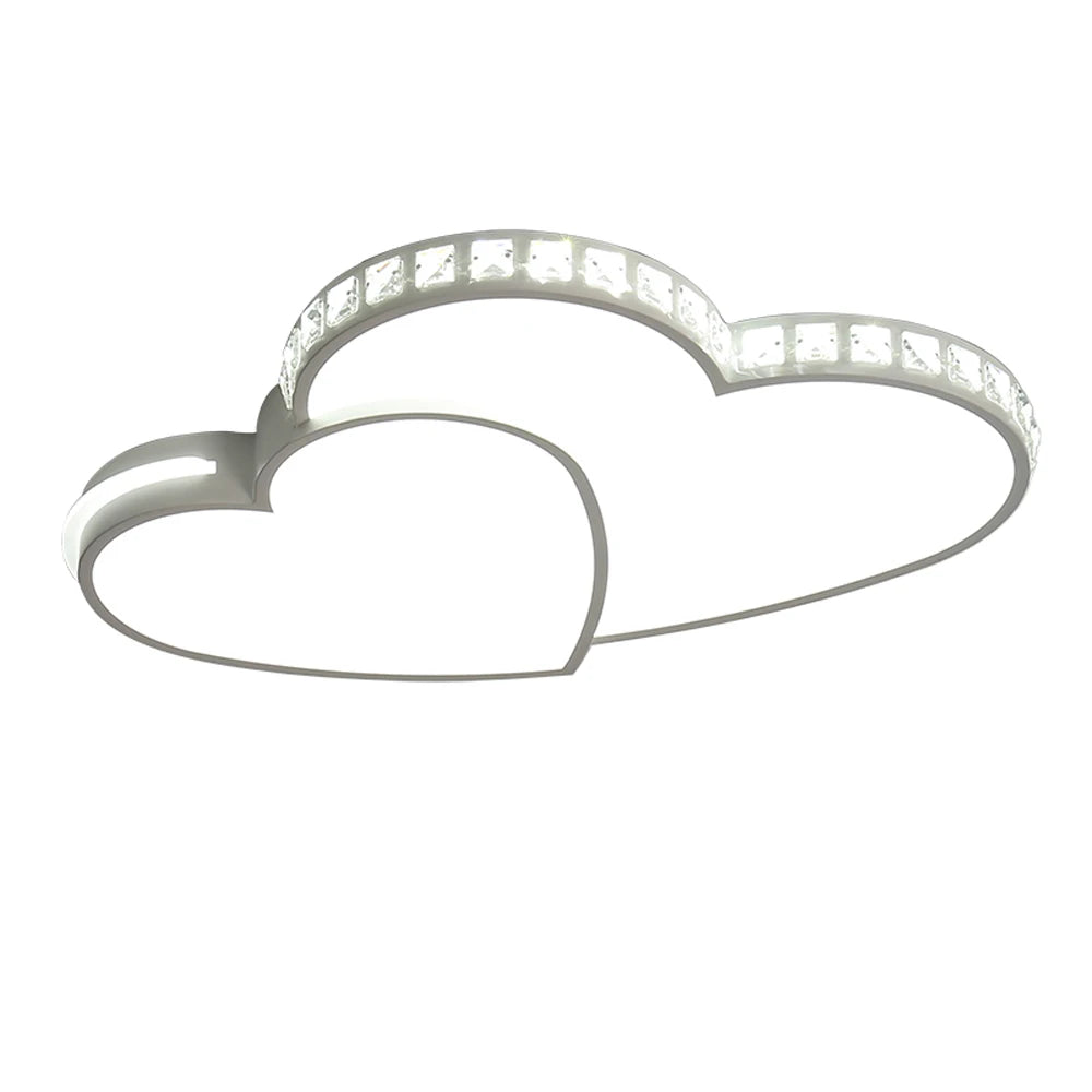 Heart Shaped Crystal LED Ceiling Light Fixture For Kids Rooms