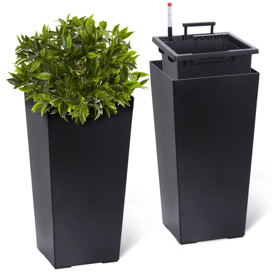 Set Of 2 Outdoor Indoor Planter Pots With Drainage Holes