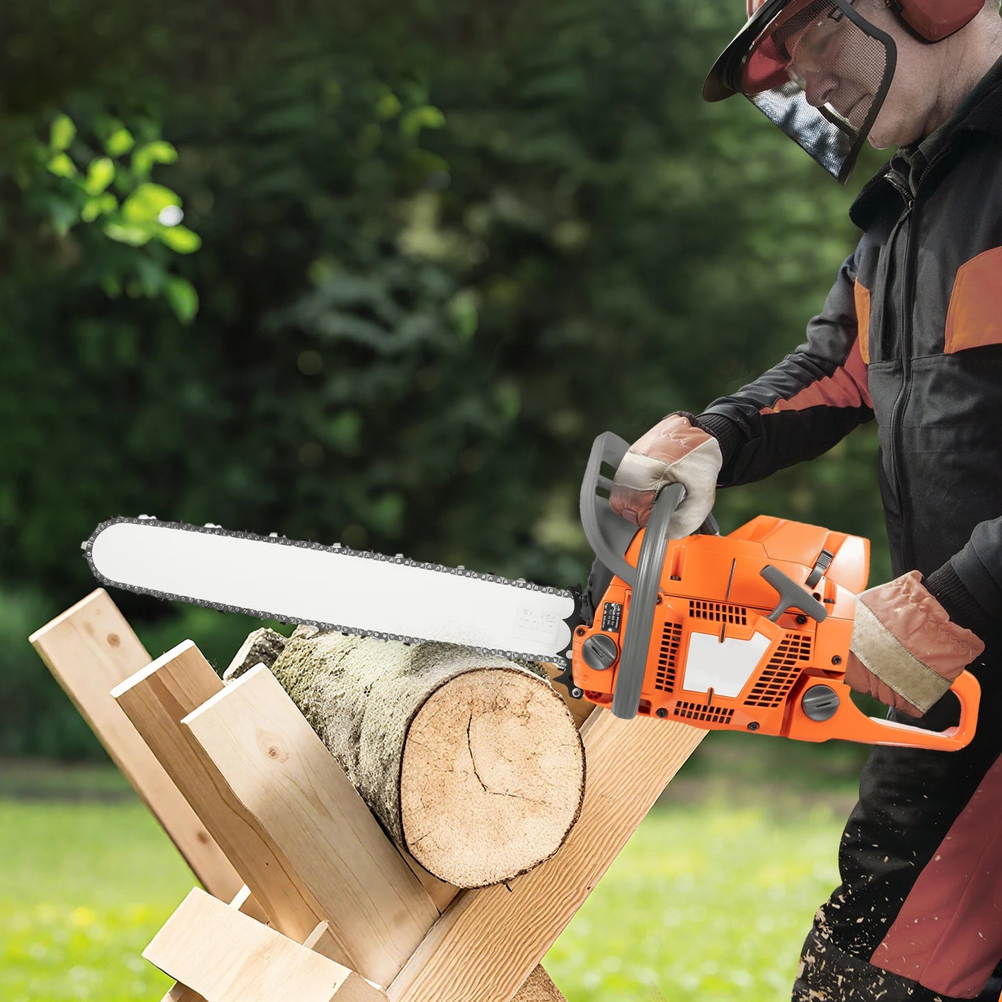 Gas Powered Chainsaw 71.8cc 3.9kW 2800 RPM for Tree Cutting