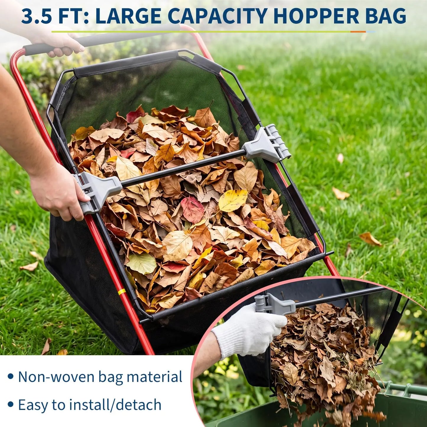Studyset Manual Push Lawn Sweeper With Adjustable Height And Collector