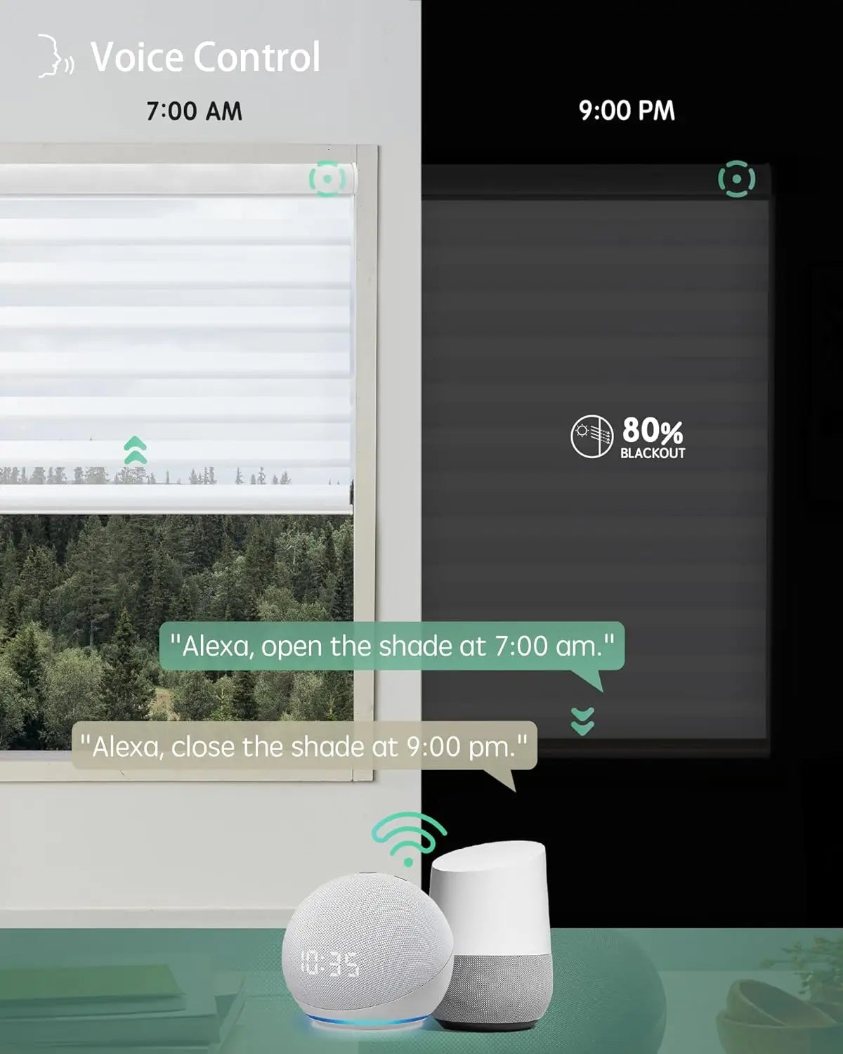 Motorized Zebra Blinds With Remote And Voice Control