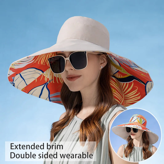 Cotton European American Double Sided Fisherman Sun Hat for Women