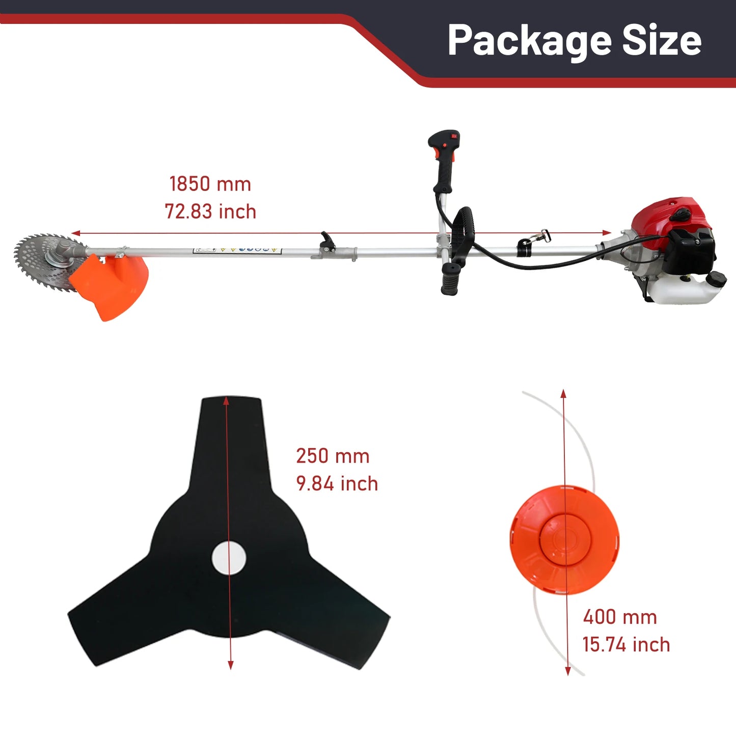 Gas Powered Weed Wacker With Straight Shaft 4 Detachable Heads