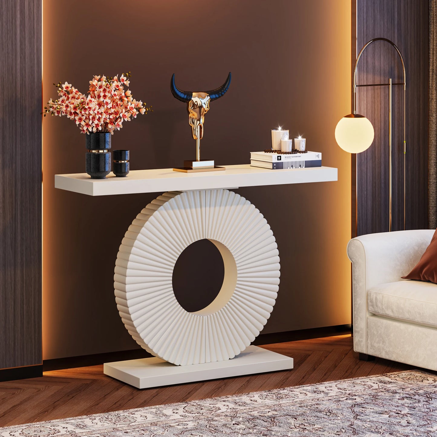 Tribesigns Modern Geometric Base Console Table For Entryway