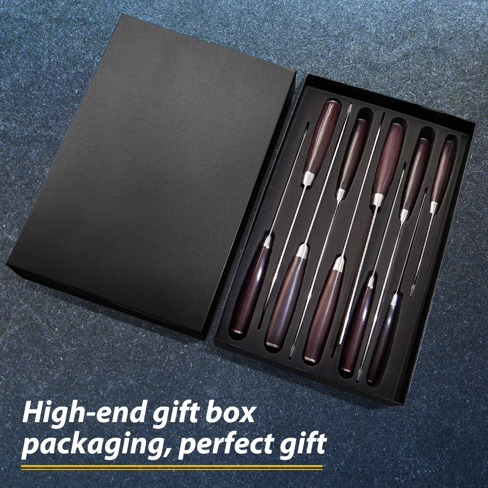 ZENG 10pcs Kitchen Knife Set Laser Damascus Pattern Ultra Sharp