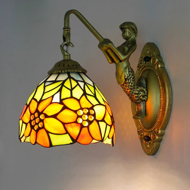 KARLOS Tiffany Luxury Wall Lamp American Creativity Living Room Bedroom Hotel Villa Cafe Bar Aisle Dresser Toilet Mirror Light