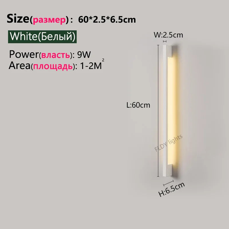 Nordic Minimalist Modern Designer 110V 220V LED Wall Lamp Living Room Hotel Aisle Corridor Bedroom Room Bedside Long Wall Light