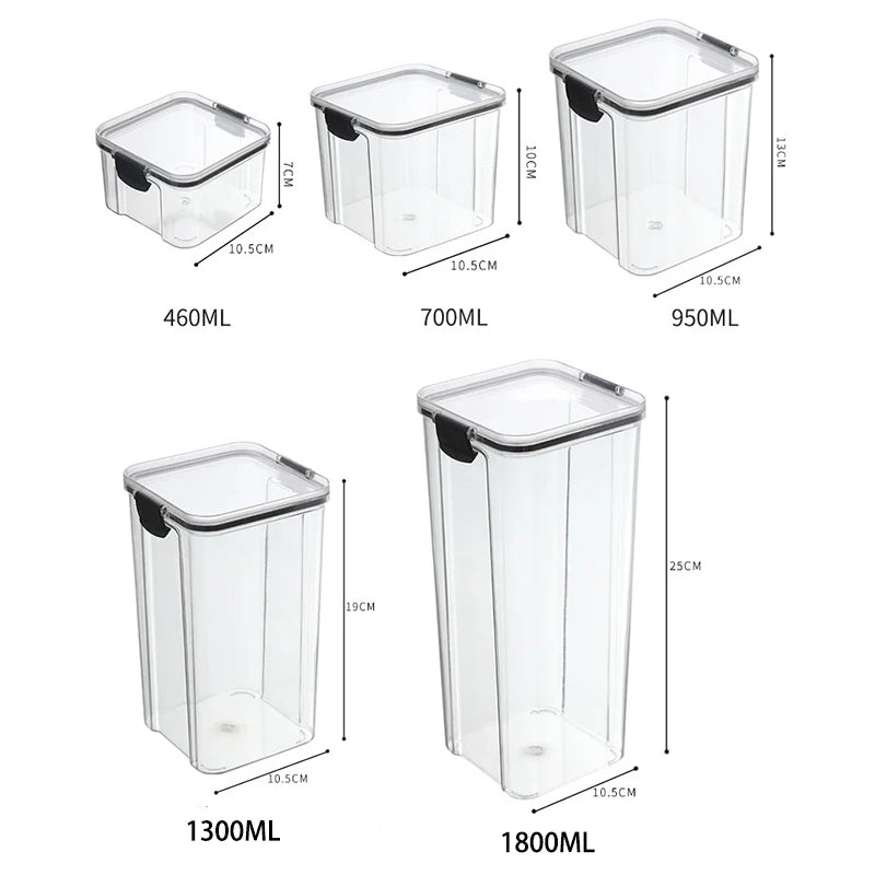 Sealed Jars Kitchen Grain Storage Organizer Plastic Moisture Proof Box