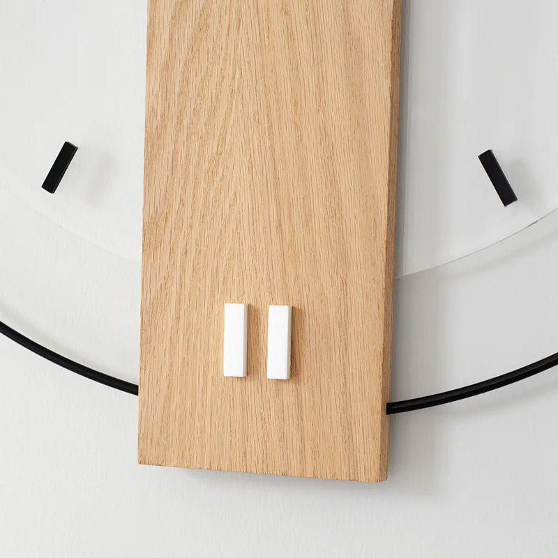 Solid Wood Silent Wall Clock Modern Nordic Home Decor