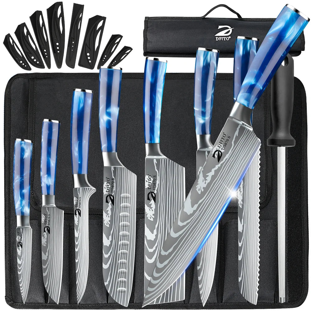 MDHAND Damascus Stainless Steel Kitchen Knife Set For Everyday Use