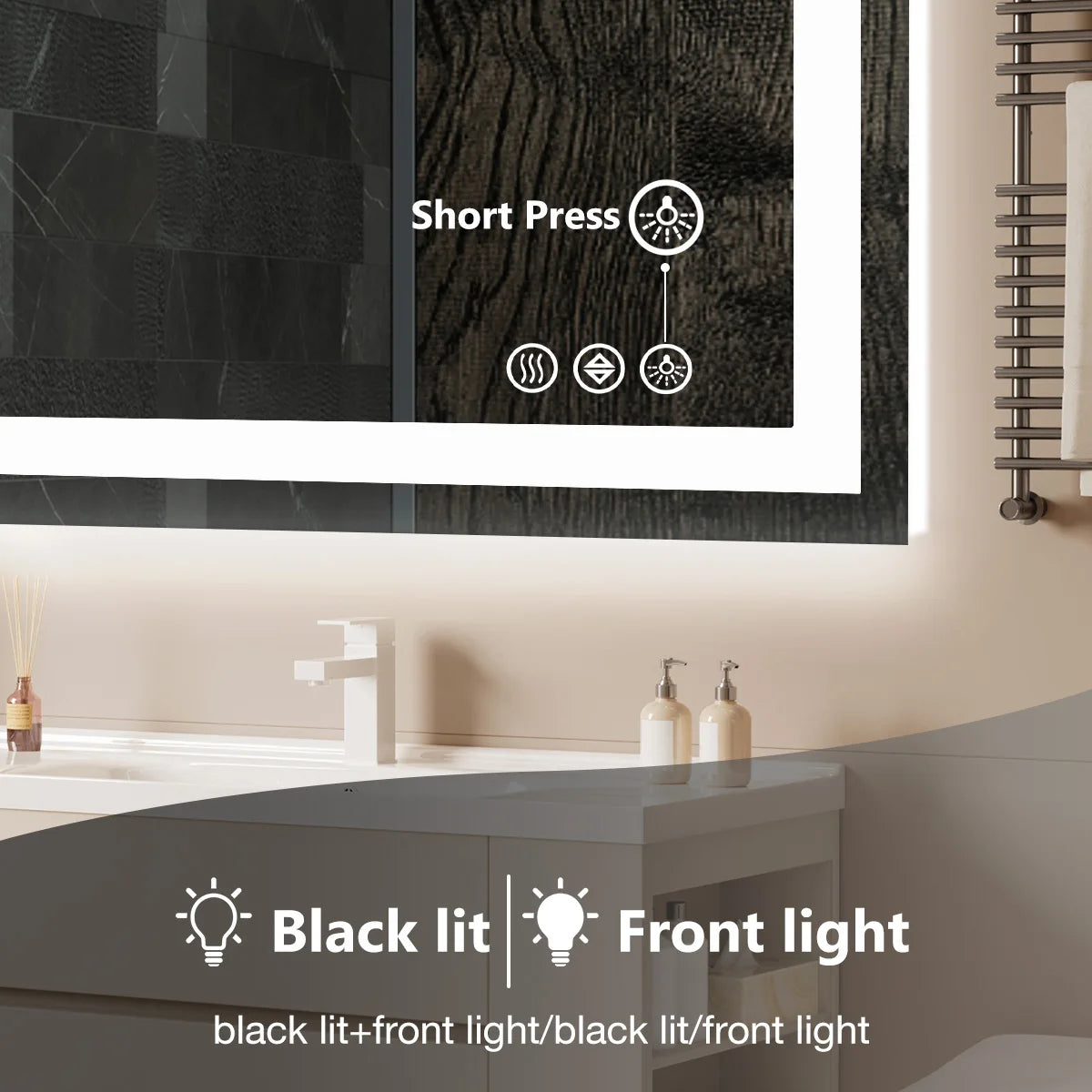 JHK LED Bathroom Vanity Mirror With Memory Function